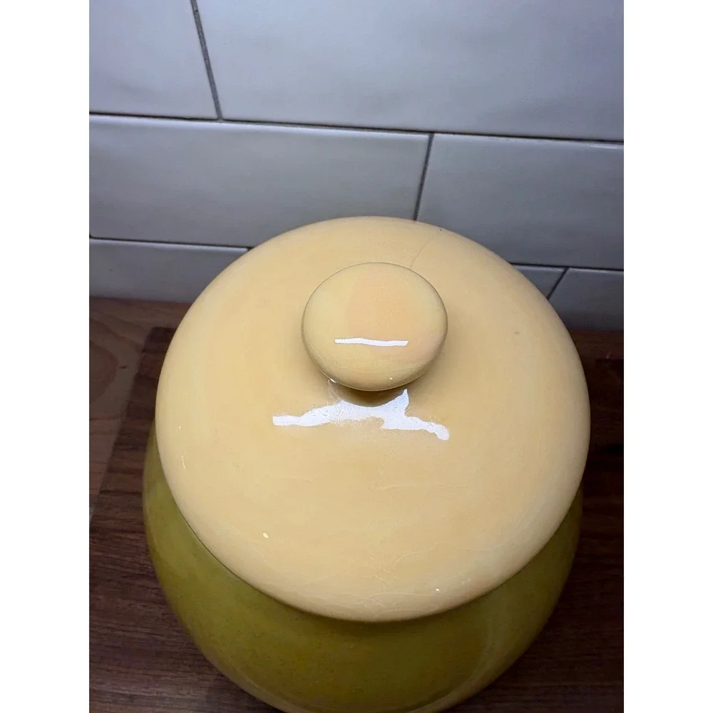 Vintage Mid Century Ceramic Kitchen Canister Jar with‎ Lid Stampled & Numbered